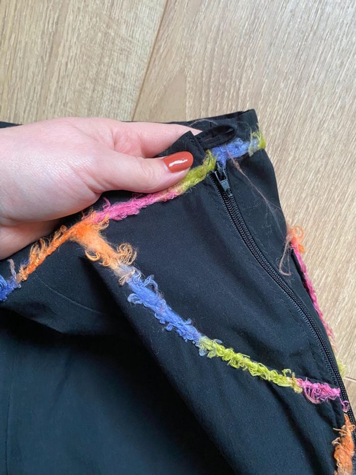 Pantalon 7/8 eme noir fantaisie - photo numéro 4