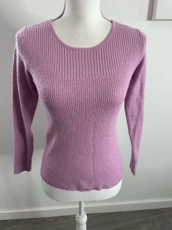 Pull côtelé Lila rose mauve Un jour ailleurs UJA T1 36 S
