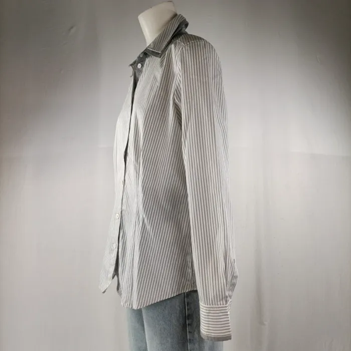 Chemise rayée Basler à col contrastant gris, manches longues, taille 42 A1181 - photo numéro 7