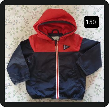 veste/coupe vent garçon bleu marine/rouge 18 mois