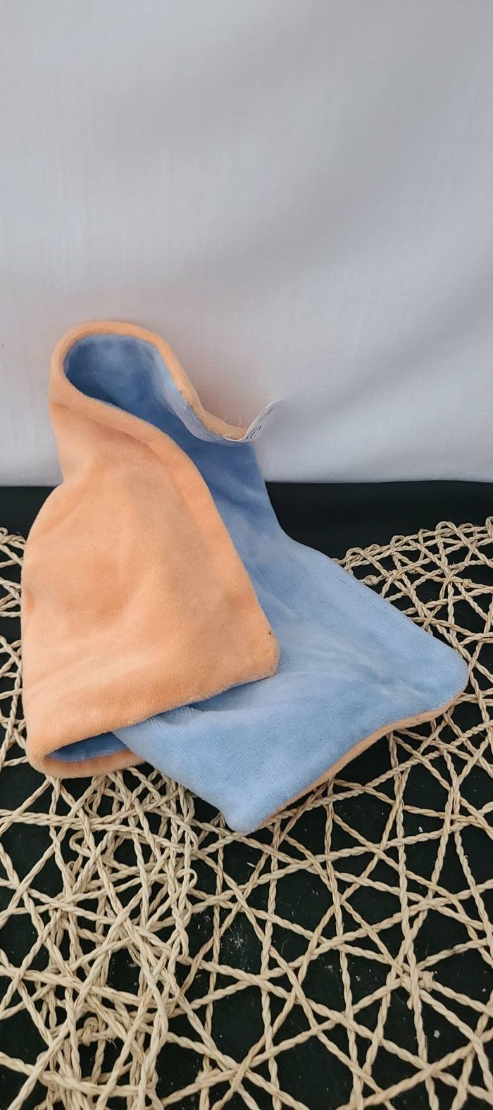 Doudou plat souris orange bleu KING BEAR - photo numéro 3