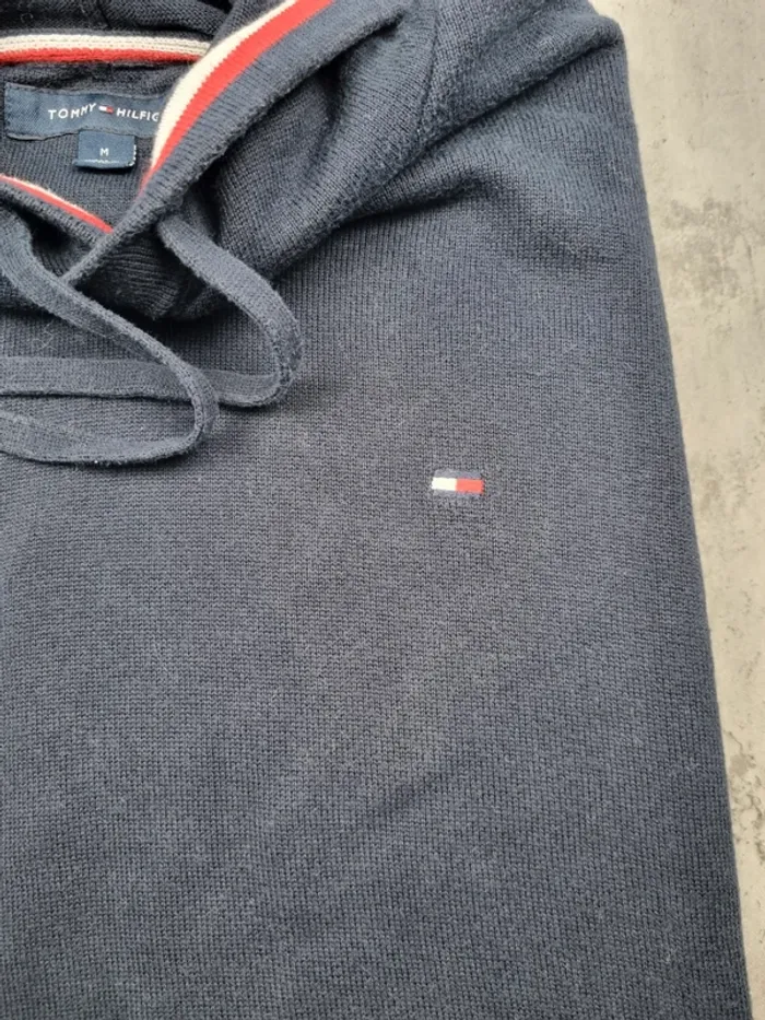 Sweat à capuche Tommy Hilfiger Bleu Marine – Taille M Homme (mesures en photos) - photo numéro 8