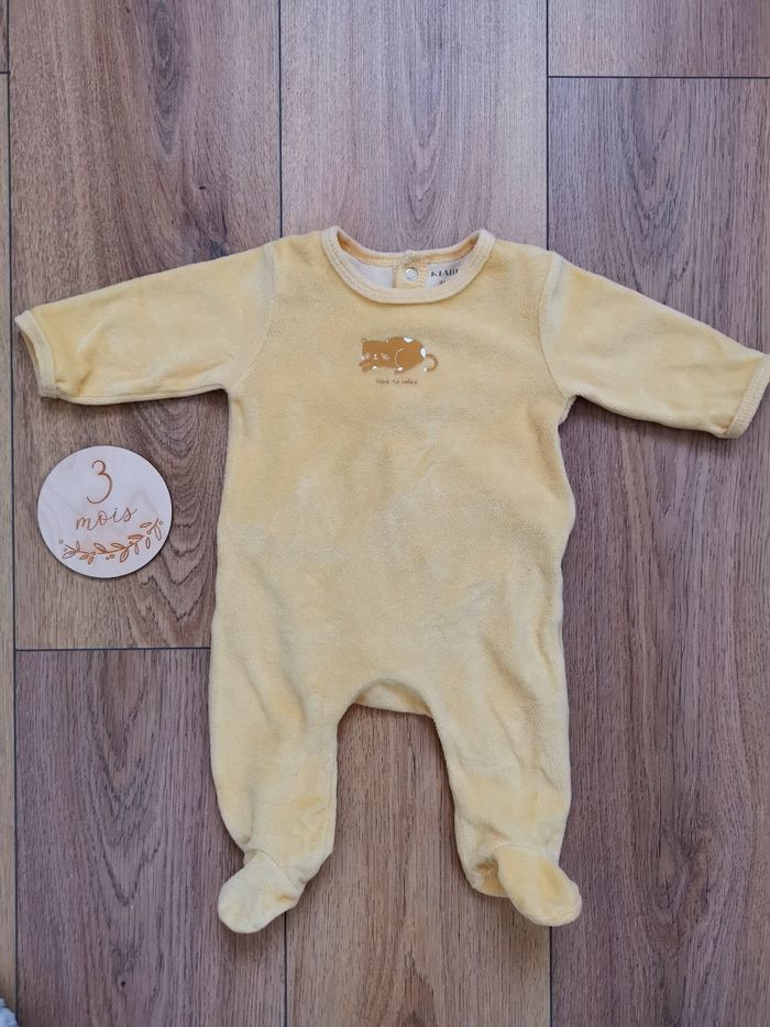 Lot de 2 pyjamas velours 3 mois - photo numéro 2
