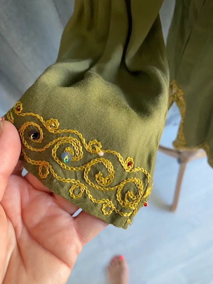 Tunique courte djellaba kaki - photo numéro 6