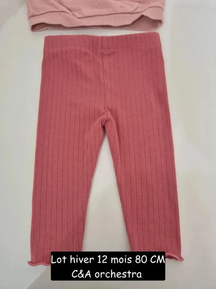 Lot hiver 9 - 12 mois 80 cm C&A baby ensemble joggings et sweat dernière collection - photo numéro 10