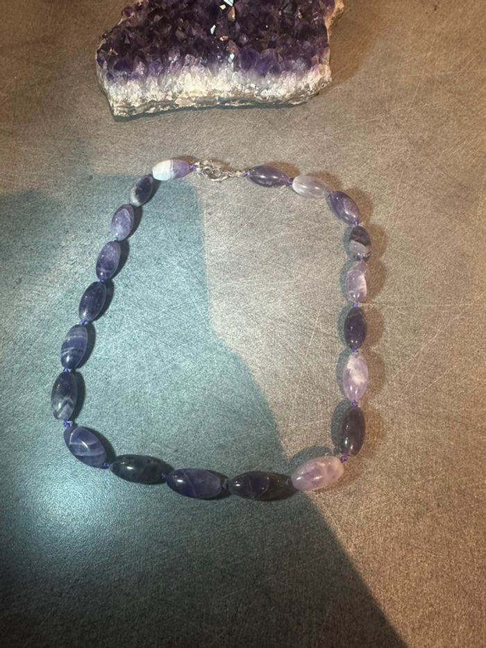 Collier en améthyste - pierre naturelle