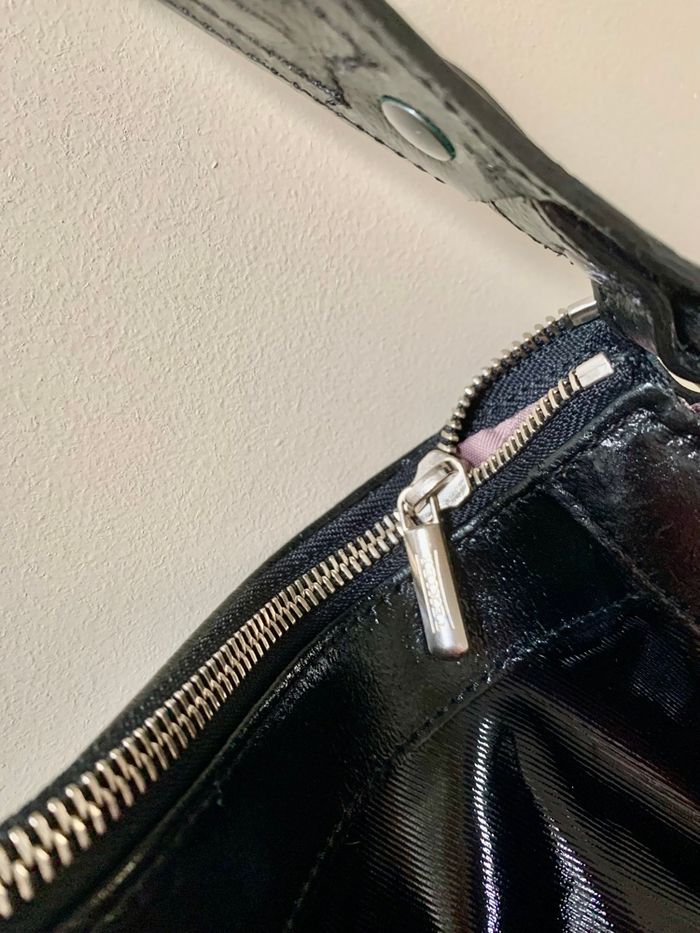 Sac noir vernis Texier neuf - photo numéro 3