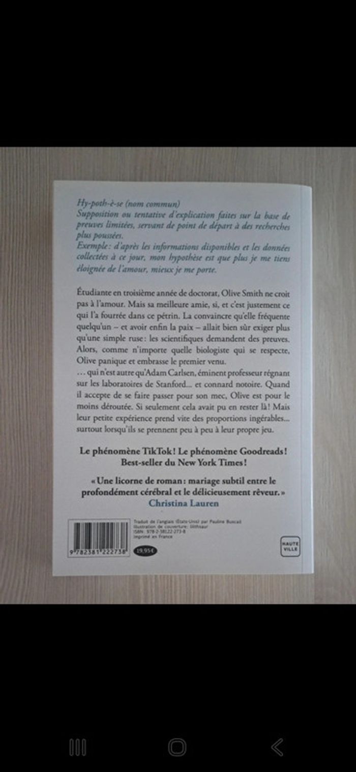 Livre 📖 The Love Hypothesis d'Ali Hazelwood - photo numéro 2