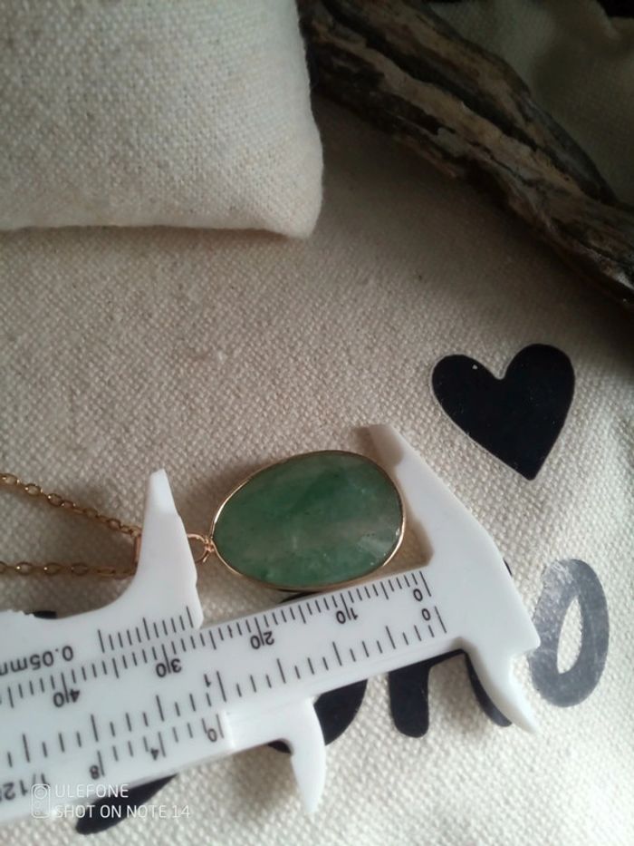 Collier aventurine pierre naturelle à facettes - photo numéro 3