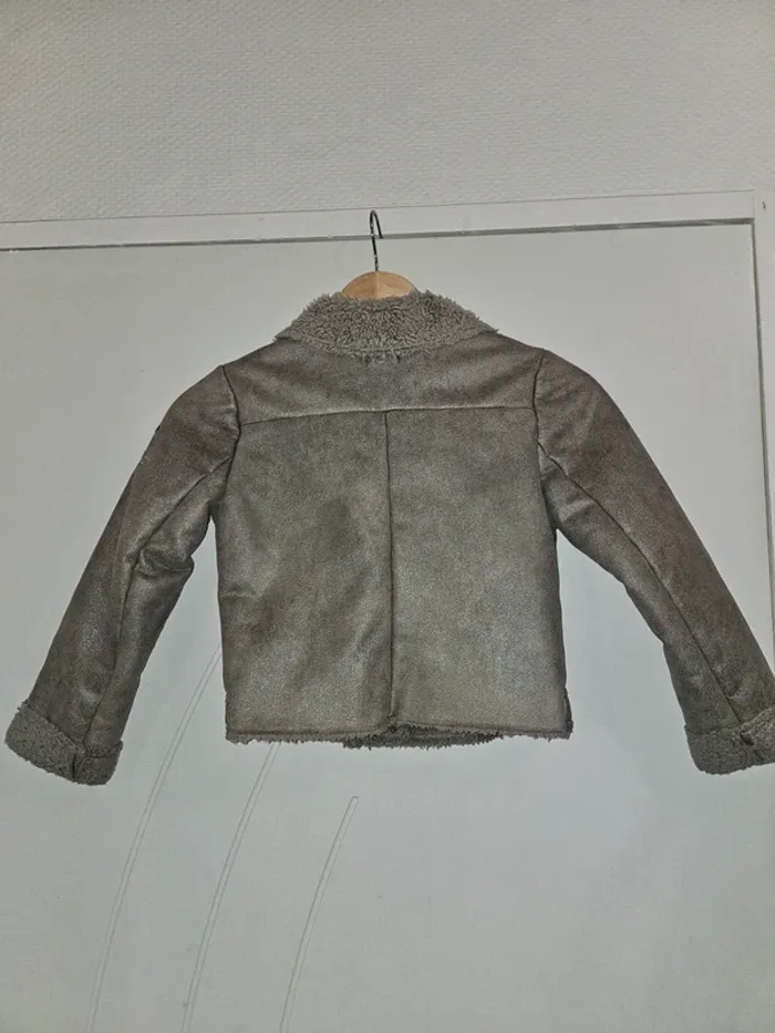Blouson Perfecto fille beige pailletés IKKS 8 ans - photo numéro 3