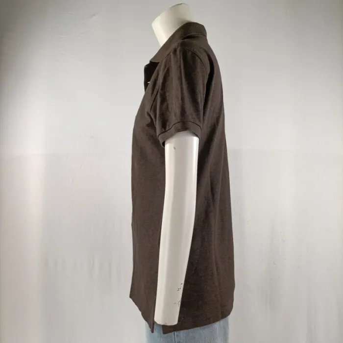 Polo marron slim fit Ralph Lauren en coton stretch, logo vert brodé, taille M homme A1197 - photo numéro 3