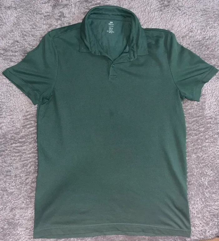 Polo vert manche courte homme h&m taille M « slim fit » - photo numéro 3