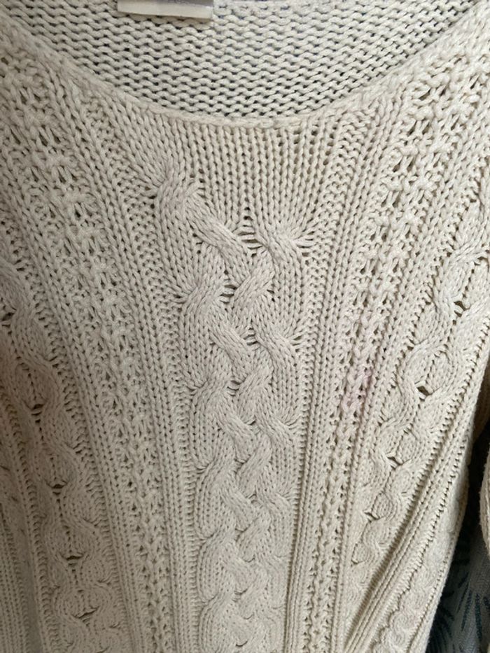 Pull torsadé beige - photo numéro 3