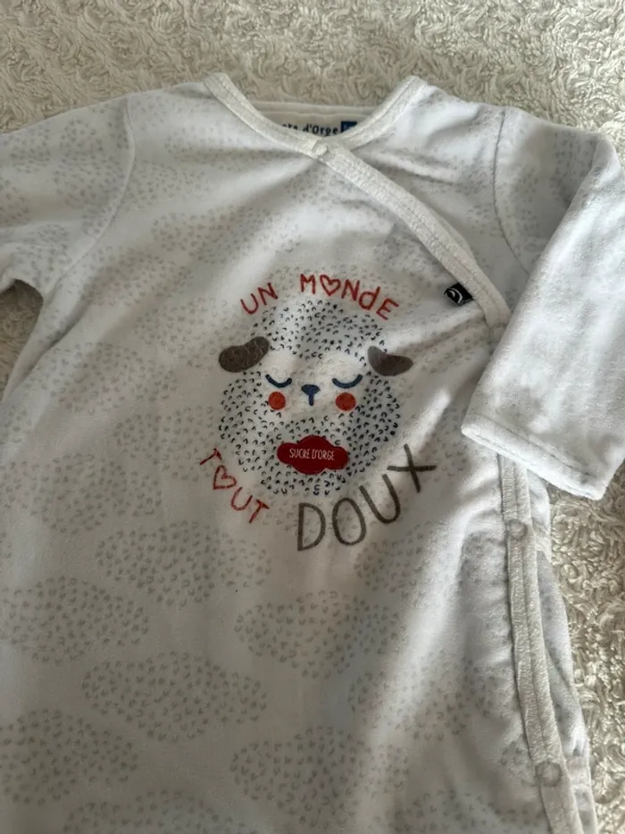Lot de 2 pyjamas sucre d’orge 6 mois - photo numéro 3