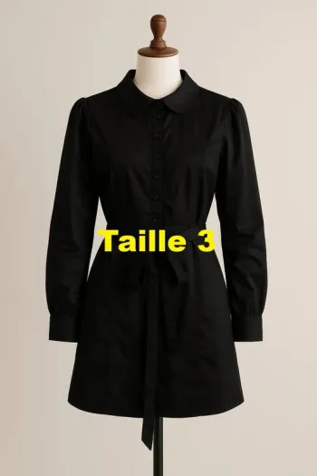 Robe effet satinée noir Folia Taille 3