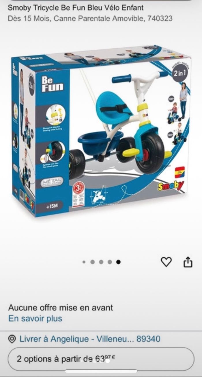 Vélo 2 en 1 enfants smoby - photo numéro 2