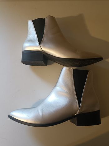 Bottines argenté gris stretch