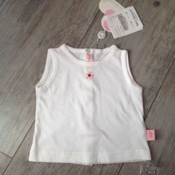 Débardeur blanc à fleur rose