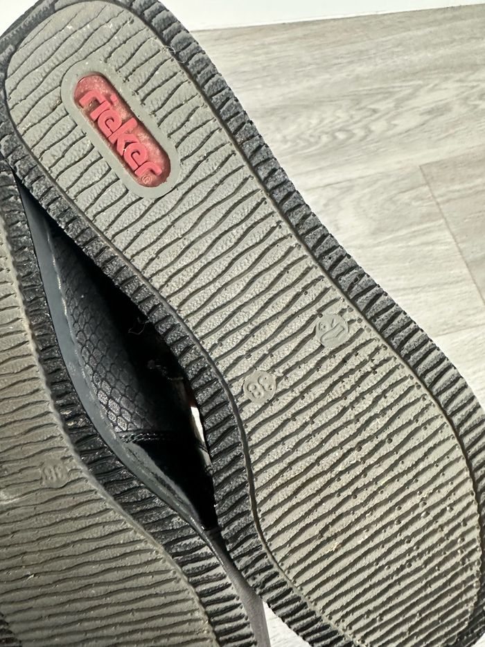 Baskets croco python serpent gris noir et argenté Rieker T38 - photo numéro 8