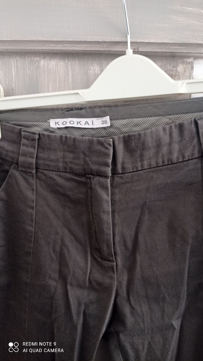 Pantalon droit Kookaï marron, coupe ajustée taille 36 - photo numéro 3