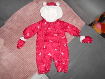 Combinaison pilote avec moufles détachables, taille: 68 cm (6 mois)