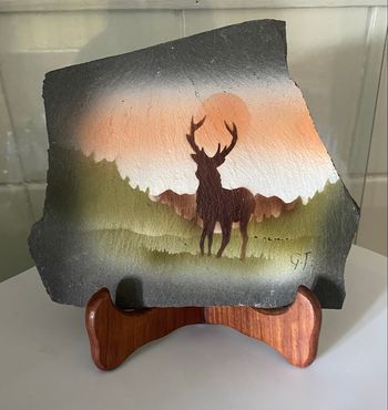 Deco cerf sur ardoise