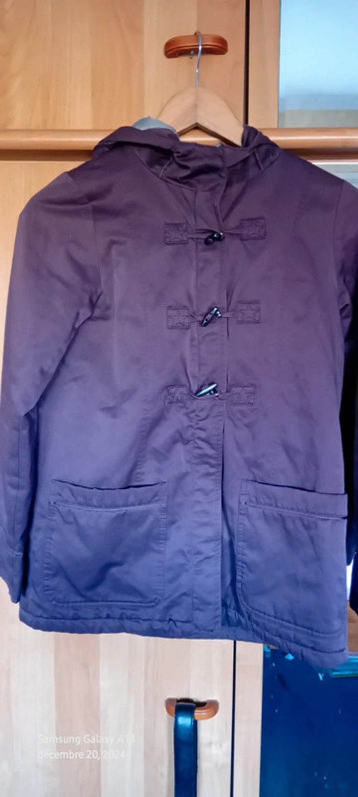 Manteau long style duffle coat prune neuf fille 12 ans okaïdi - photo numéro 4