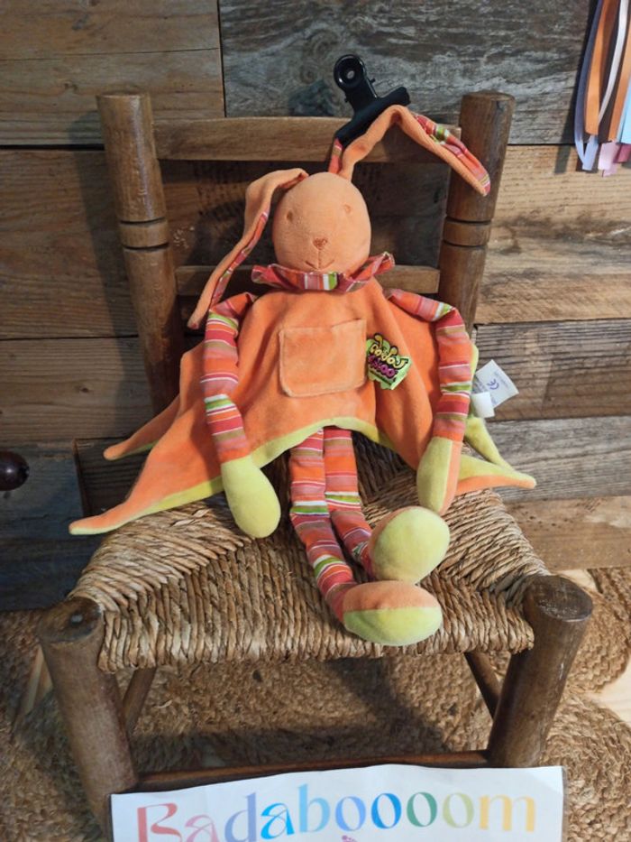 Doudou lapin orange la tribu des nomades tbe - photo numéro 2