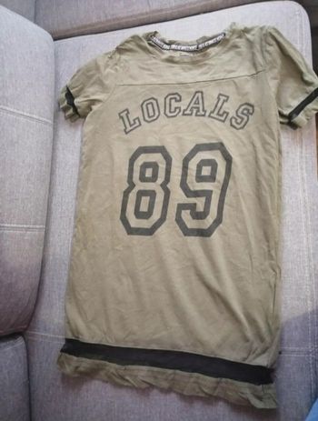 T-shirt long vert kaki XS