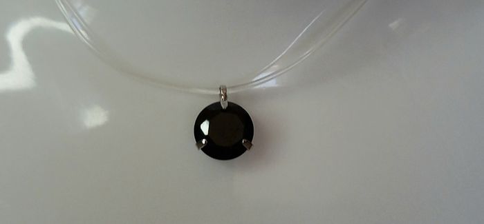 Ras de cou fil transparent strass noir - photo numéro 2