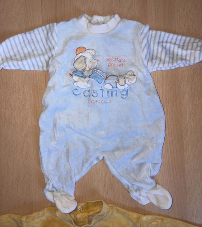 Lot de 3 pyjamas velours mixte taille 1 mois - photo numéro 3