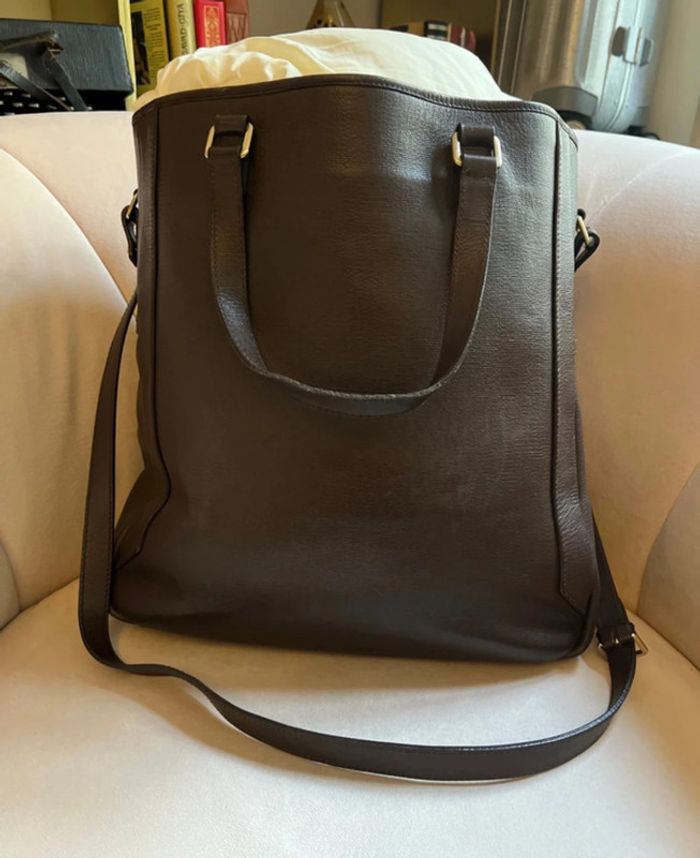 Yves Saint Laurent – Sac besace "Ycone" grand modèle – Marron chocolat - photo numéro 14