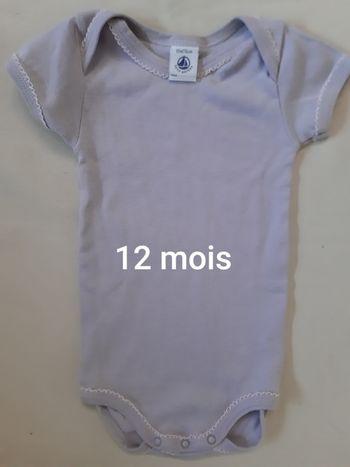 body manches courtes mauve fille - Petit Bateau - 12 mois