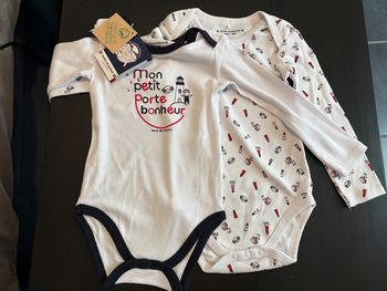 Lot de 2 bodies Manches longues Terre de marins Taille 23 mois.