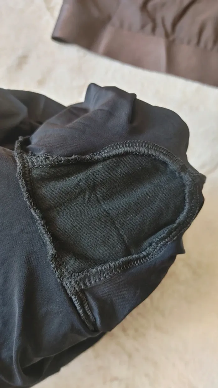 Ensemble soutien-gorge brassière et shorty marron et noir taille s - photo numéro 5
