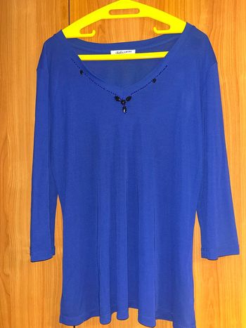 Blouse bleu marine manches longues Christine Laure T4