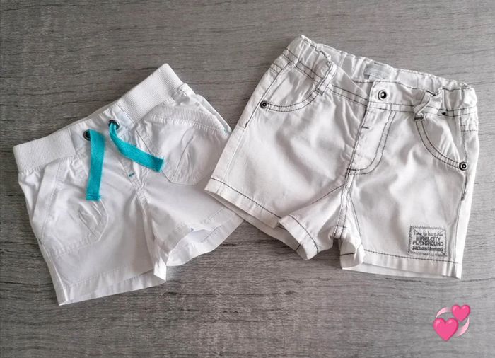 Lot de 2 shorts blancs Kimbaloo 12 mois