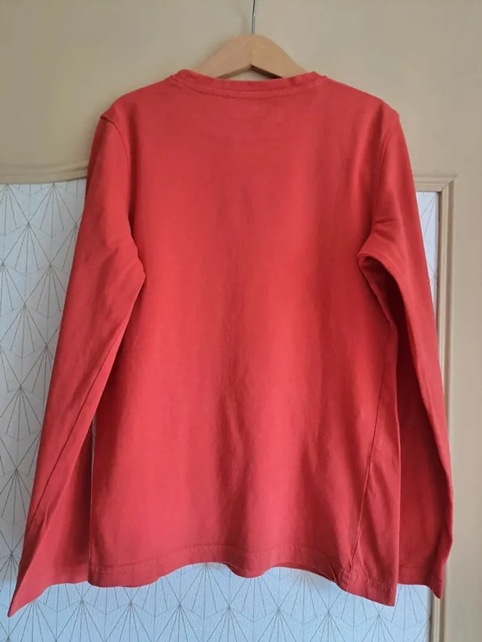 T-shirt garçon ML rouge 10 ans tbe in extenso - photo numéro 3
