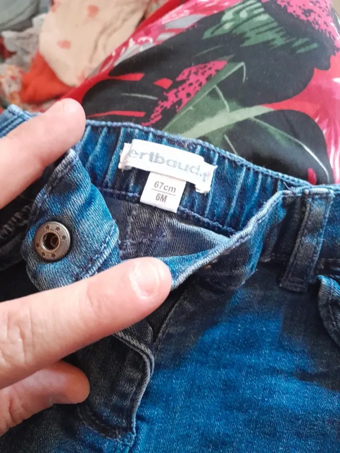 Short en jean fille 6 mois - photo numéro 3