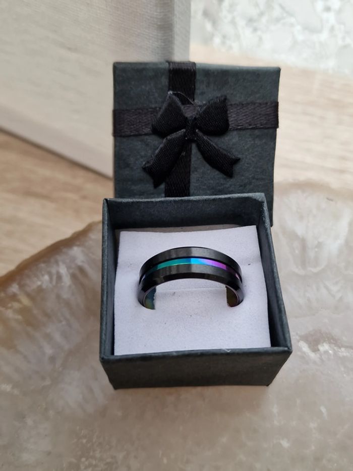 Bague Acier Inoxydable Noir Et Cameleon Multicolore - photo numéro 19