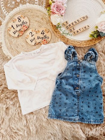 Robe bretelles Minnie tee-shirt Zara 24mois 2ans bébé fille