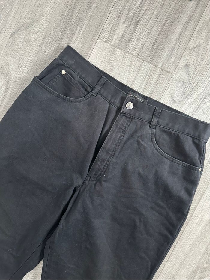 Jean denim taille haute noir Saint Hilaire Vintage T44 XXL - photo numéro 2