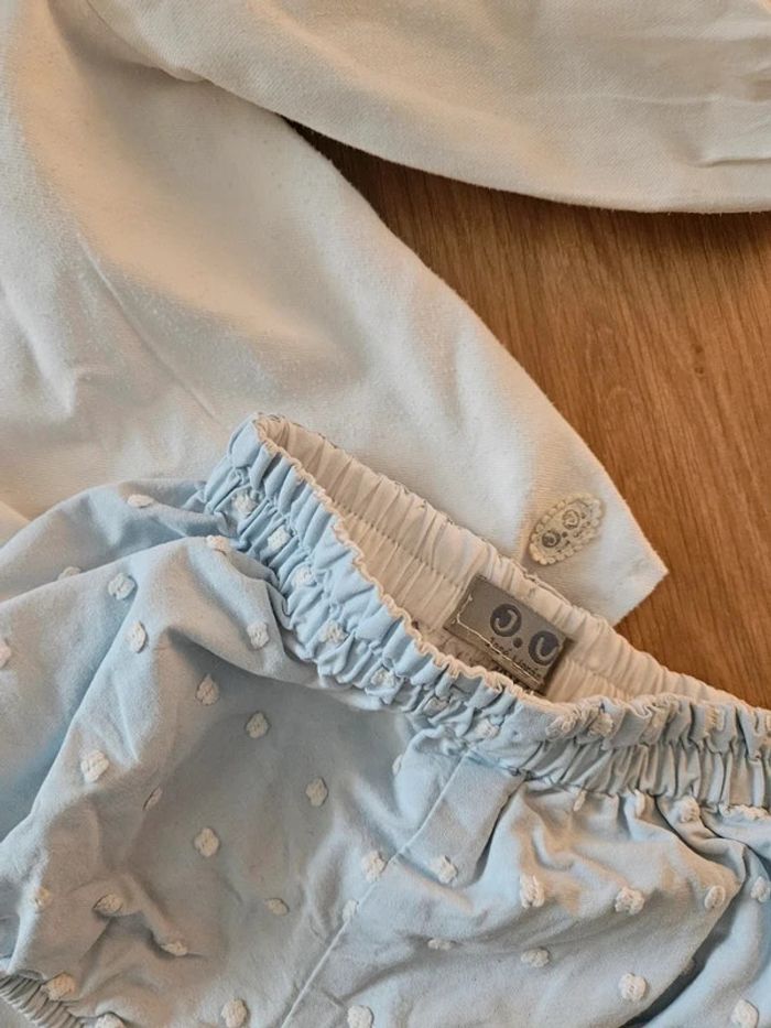 Ensemble bloomer bleu clair et blouse José varon 12 mois - photo numéro 5