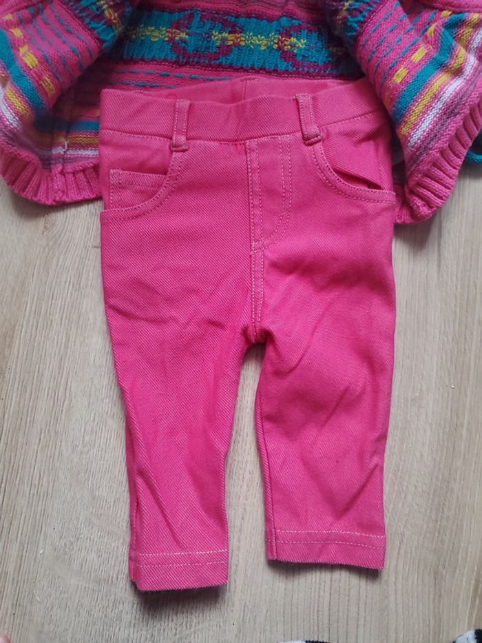 🌴 Ensemble rose pantalon et gilet taille 3 mois - photo numéro 3