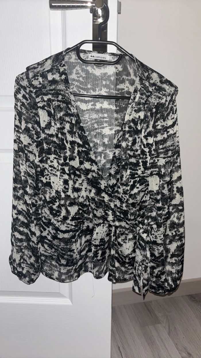 Blouse femme voile noeud