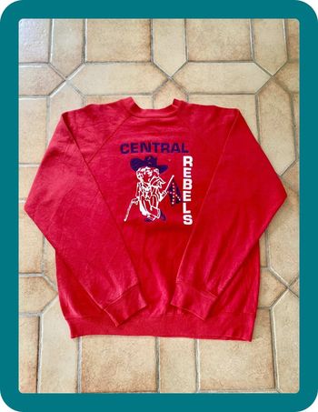 Sweat / Crewneck Boxy année 1992-1994 Tultex Made in USA central rebels universitaire