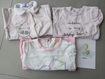 Lot 3 pyjamas velours 3 mois