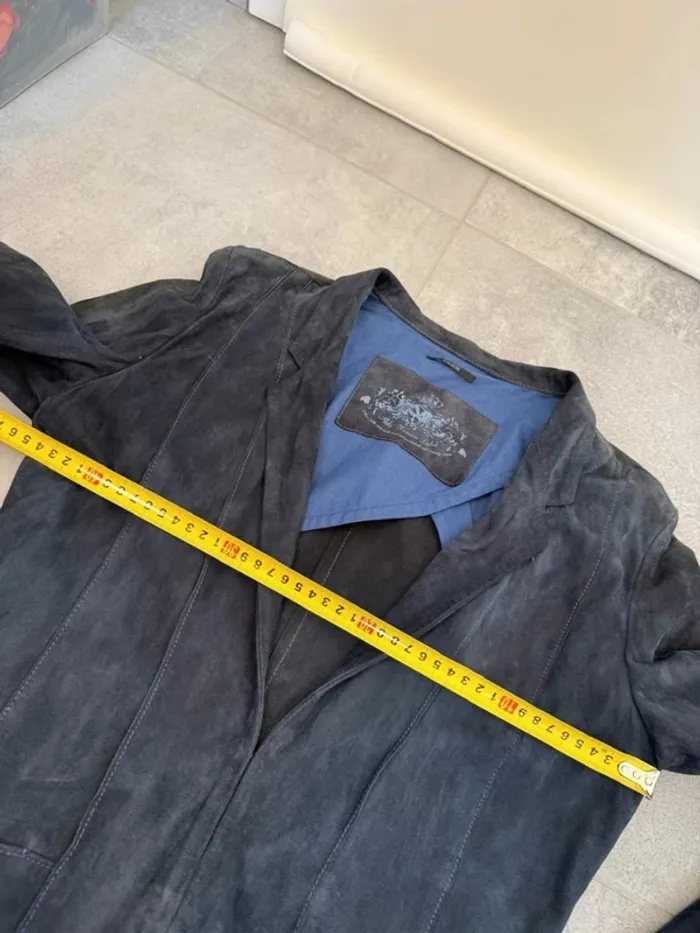 Veste IKKS en cuir de chèvre marine taille M - photo numéro 7