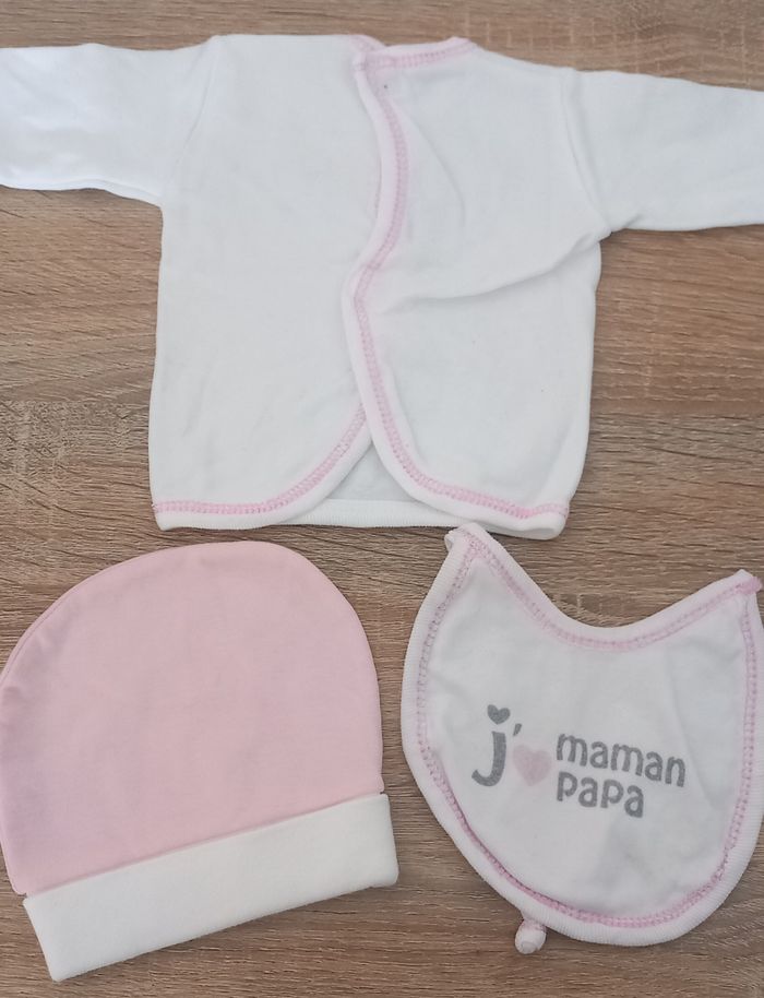 Ensemble fille taille naissance j'aime maman papa - photo numéro 2