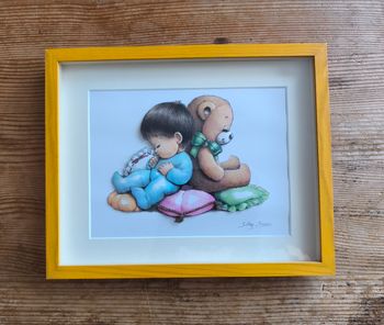 Cadre chambre bébé / enfant ourson – décoration murale enfant